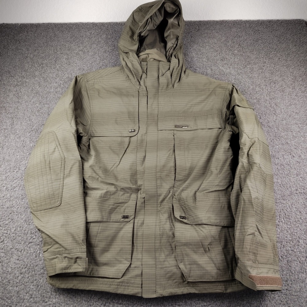 Sims Snowboarding Jacket Mens Medium  Hooded Brown Grid Ripstop Ski EUC